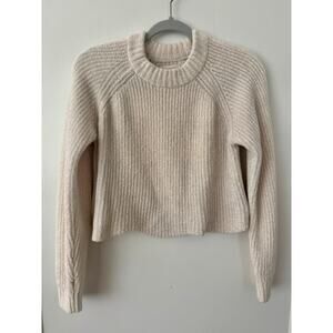 LA Hearts Thick Cream Color High Neck Crop Sweater Size S
